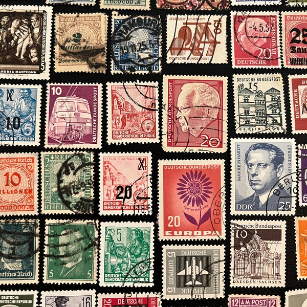 50 Stamp GERMANY Fun Pack // Lot of 50 Different GERMAN Stamps // Vintage Stamps // Philately // Scrapbooking, Art Project