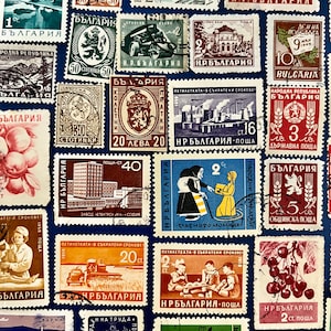 50 Stamp BULGARIA Fun Pack // Lot of 50 Different Used Bulgarian Stamps // Vintage Stamps // Philately // Scrapbooking, Art Project