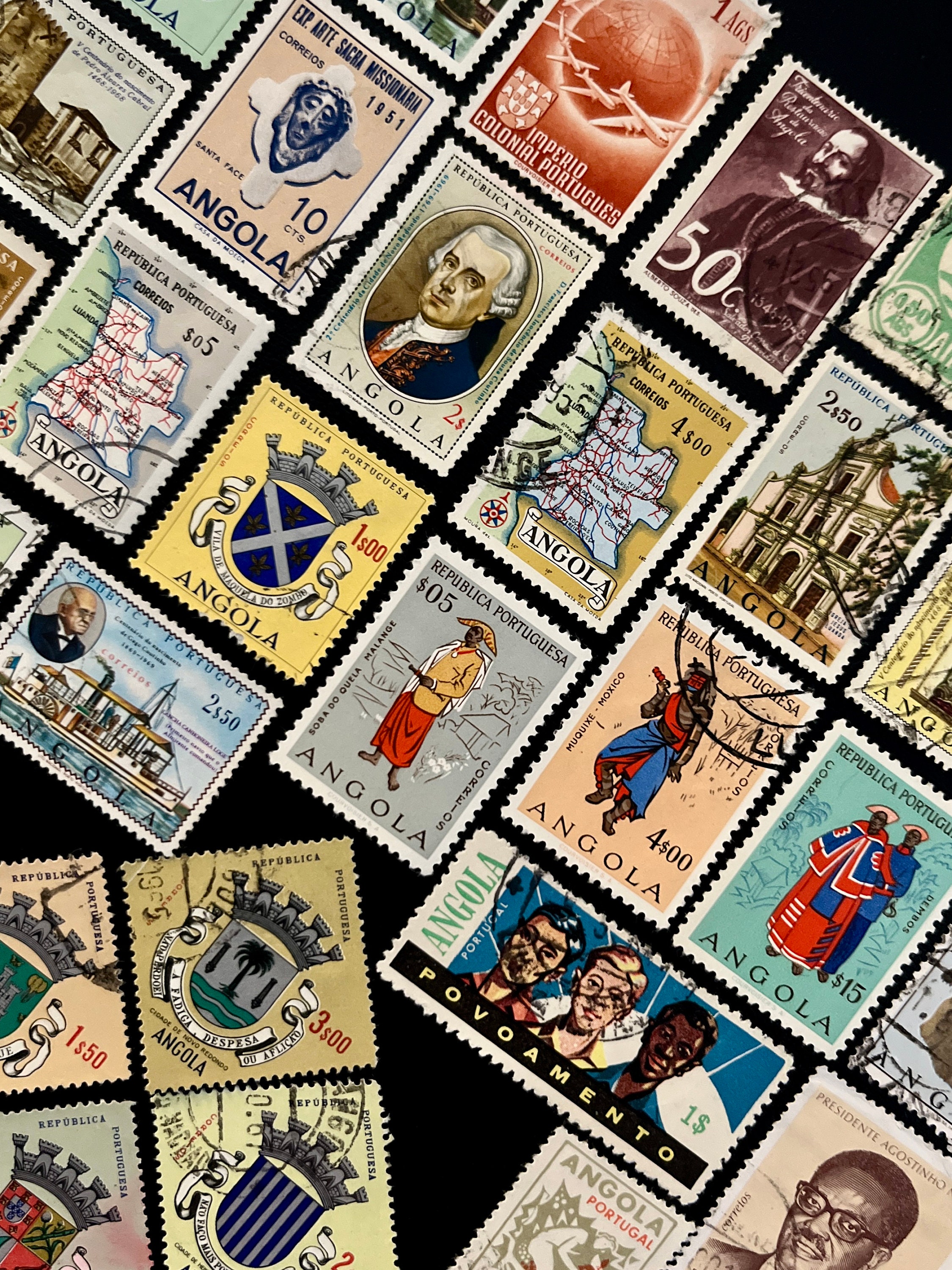 ANGOLA Stamp Fun Pack: 20 Different Random Used ANGOLAN Vintage Stamps ...