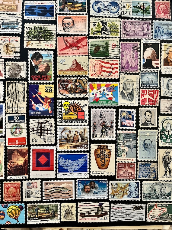 100枚のアメリカ合衆国切手ファンパック // 100種類の使用済みアメリカ