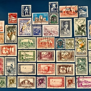 20 Stamp ALGERIA Fun Pack // Lot of 20 Different Used Algerian Stamps // Vintage Stamps // Art Project // Scrapbooking