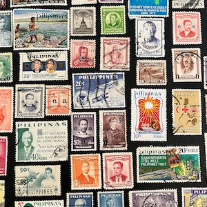 50 Stempel PHILIPPINEN Fun Pack // 50 verschiedene gebrauchte philippinische Briefmarken / Vintage Briefmarken / Philatelie / Scrapbooking / Kunstprojekt