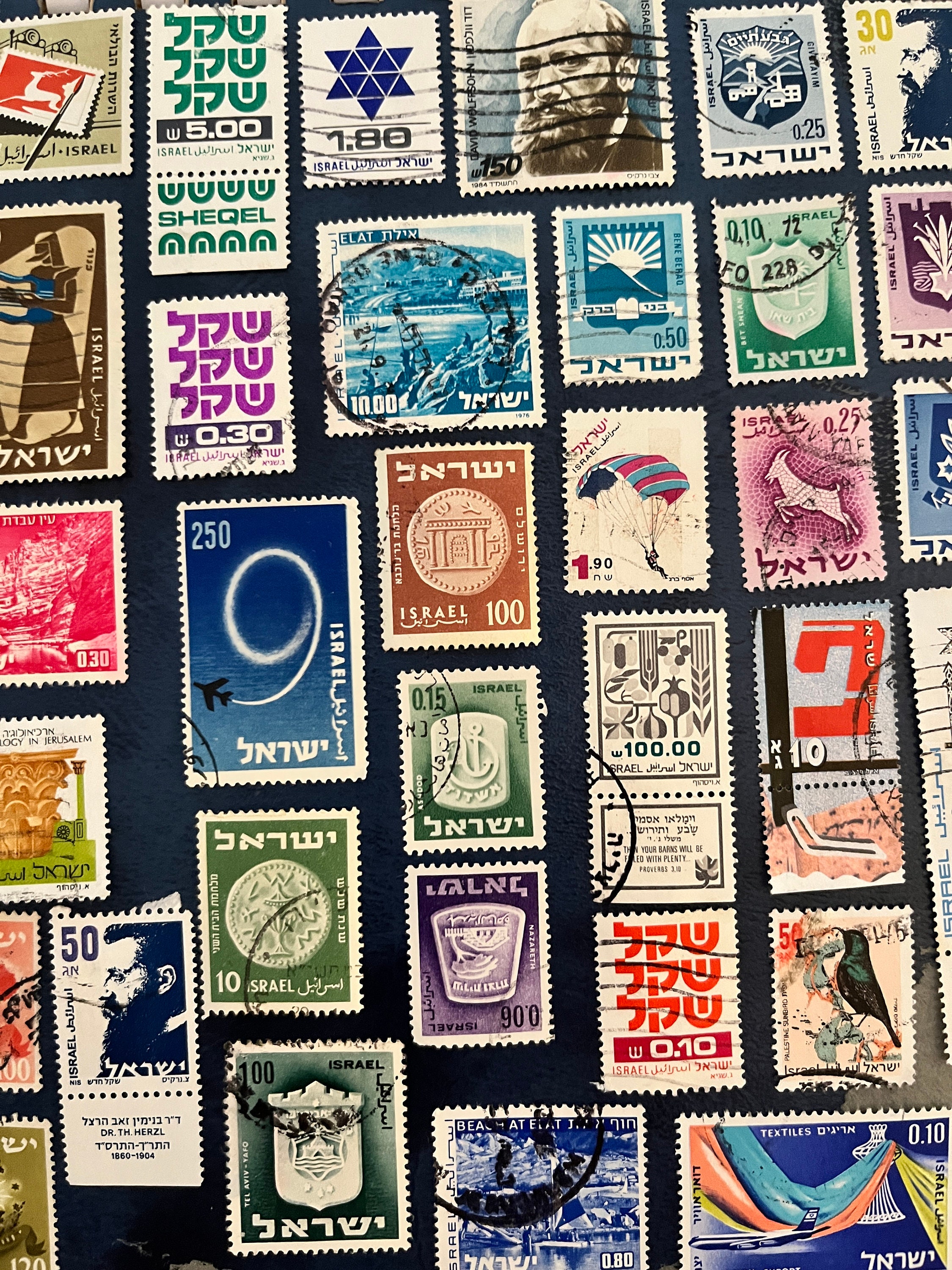 50 Stamp ISRAEL Fun Pack // Lot of 50 Different Used ISRAELI Stamps ...