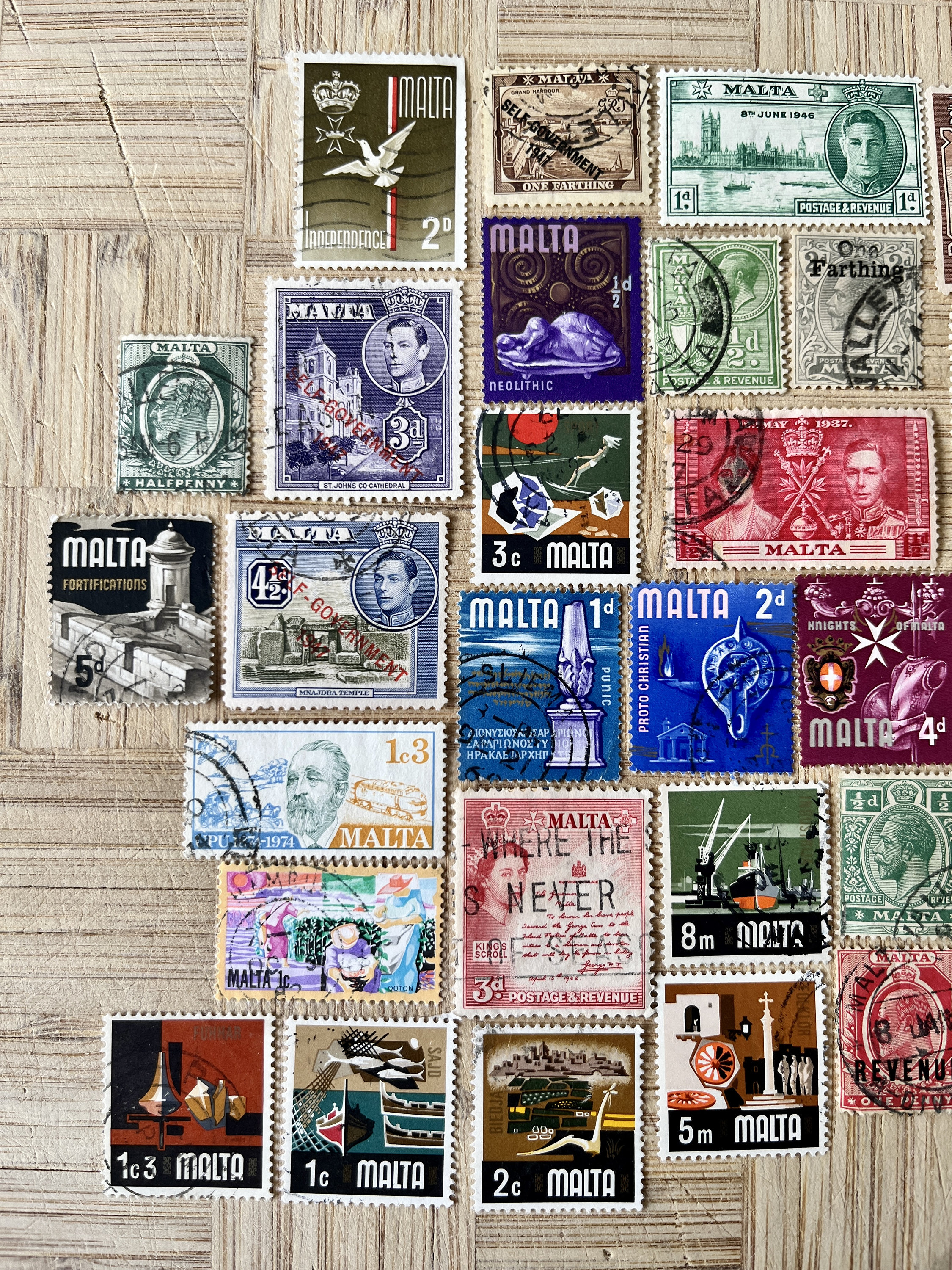 20 Stamp MALTA Fun Pack // Lot of 20 Different Used MALTESE Stamps ...