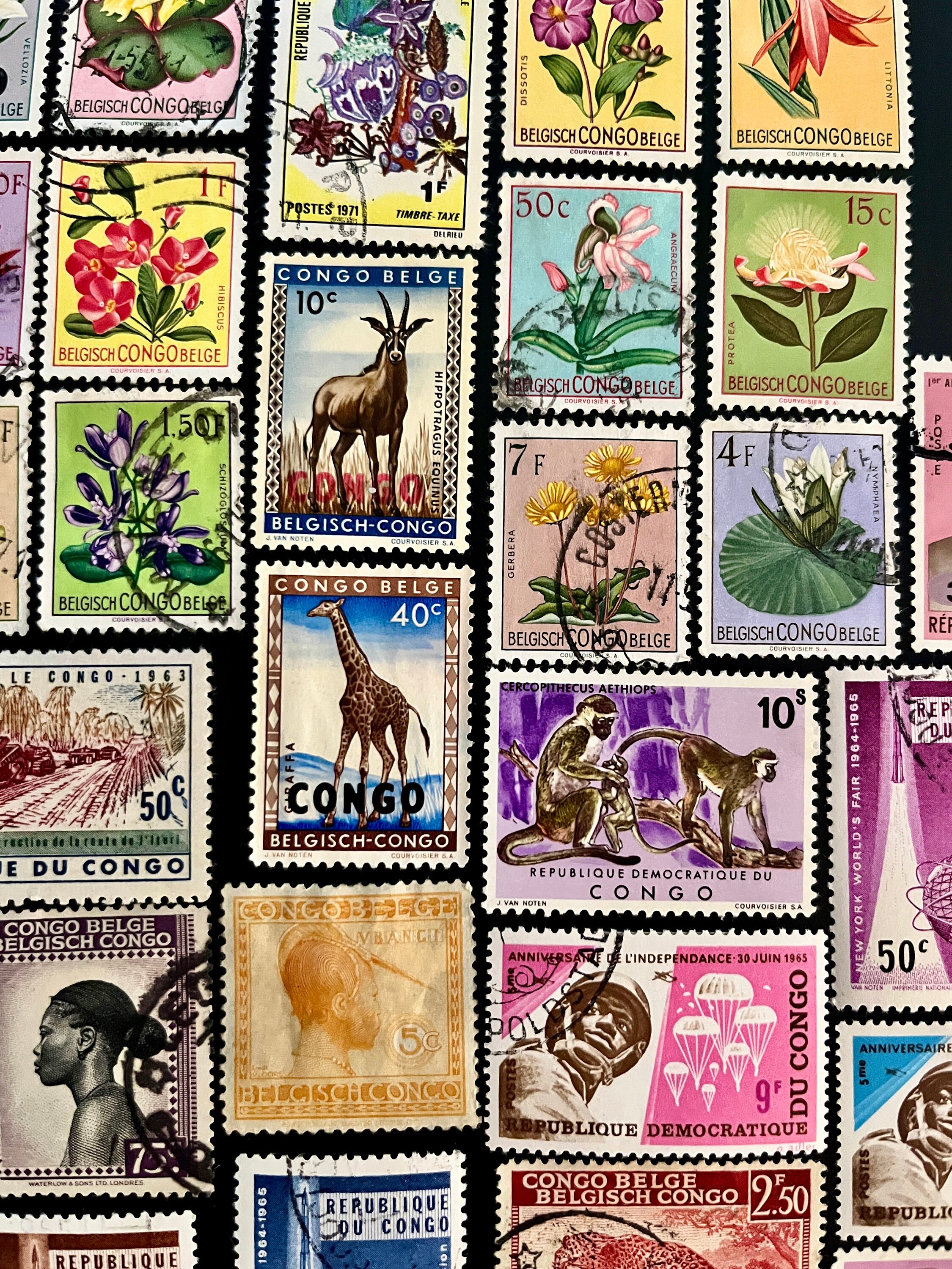 CONGO Stamp Fun Pack: 20 Different Used Random CONGOLESE Vintage Stamps ...