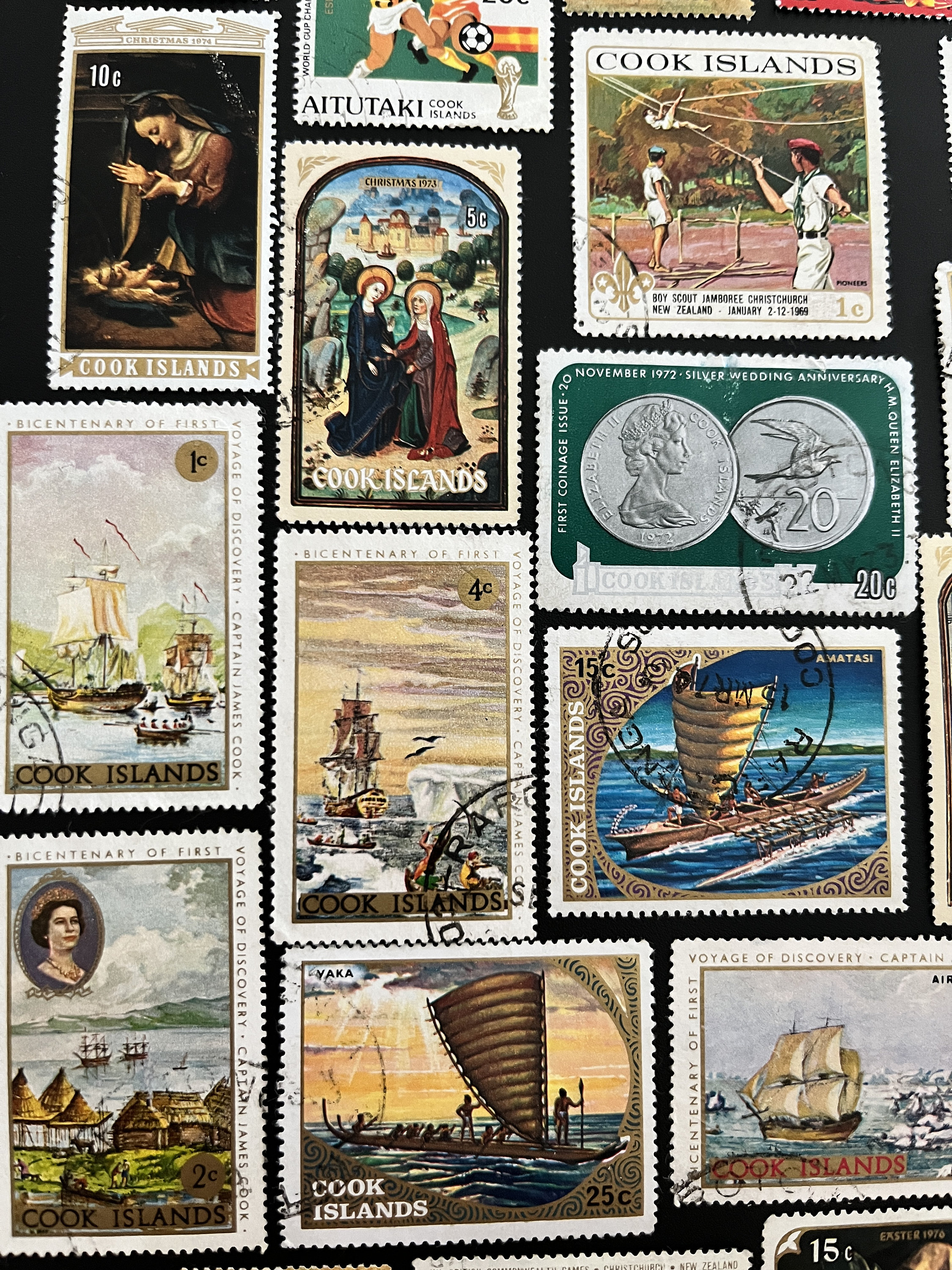 COOK ISLANDS Fun Pack: 20 Different Random Used Stamps - Etsy