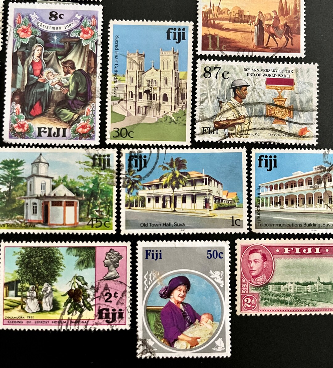 20 Stamp FIJI Fun Pack / Lot of 20 Different FIJIAN Stamps / Etsy