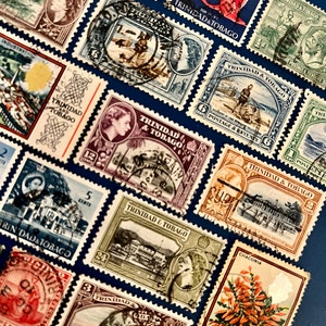 20 Stamp TRINIDAD & TOBAGO Fun Pack / Lot of 20 Different Used TRINIDADIAN Stamps / Vintage Stamps / Philately / Scrapbooking / Art Project