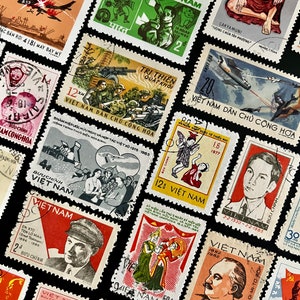 Paquete divertido de 20 sellos VIETNAM / Lote de 20 sellos vietnamitas usados diferentes / Sellos antiguos / Filatelia / Scrapbooking, Proyecto de arte / Diario
