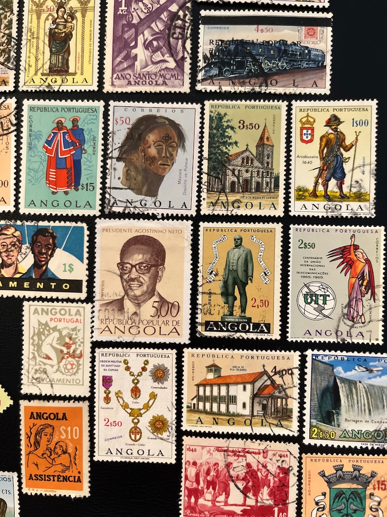 ANGOLA Stamp Fun Pack: 20 Different Random Used ANGOLAN Vintage Stamps ...