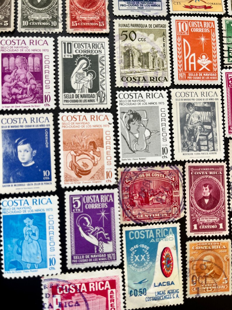 20 Stamp COSTA RICA Fun Pack // Lot of 20 Different Used Random Costa ...