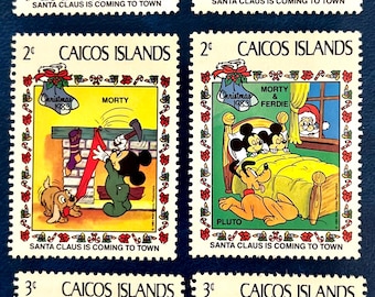 ディズニー クリスマス タークス カイコス諸島 1983 年セット 切手 9