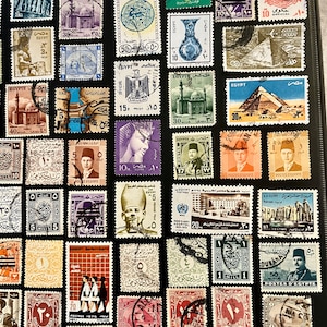 エジプト 切手セット 8 Egypt Stamps. Egyptian Stamp Collection (c. 1960s-70s). Pyramids