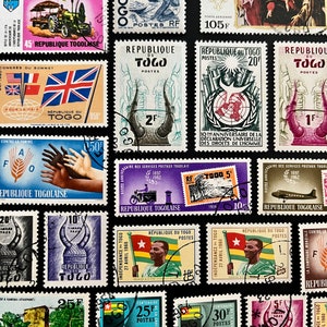 20 Stamp TOGO Fun Pack // Lot of 20 Different Used TOGOLESE Stamps // Vintage Stamps // Art Project // Scrapbooking