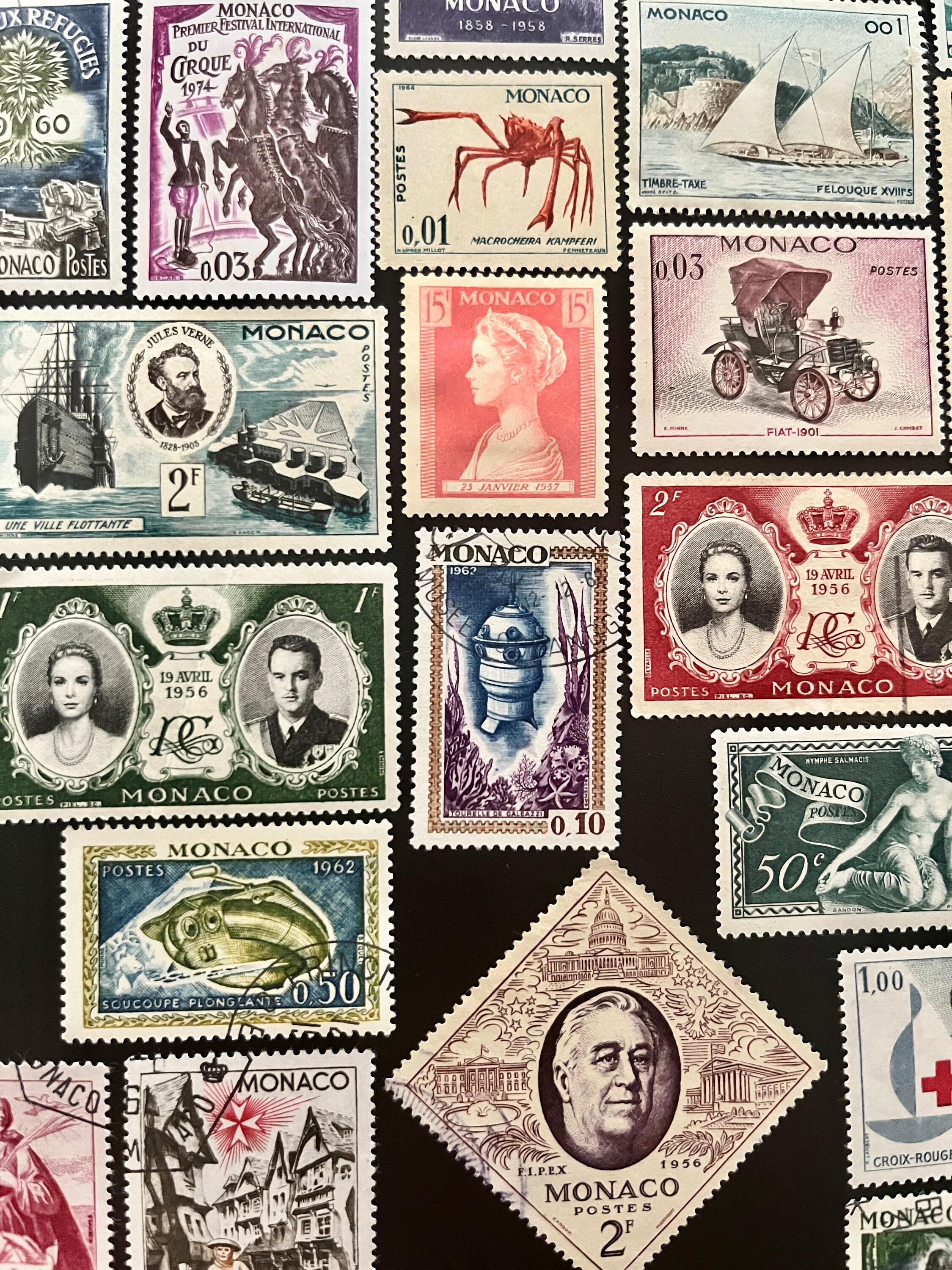 MONACO Stamp Fun Pack: 20 Different Random Used MONACO Vintage Stamps ...