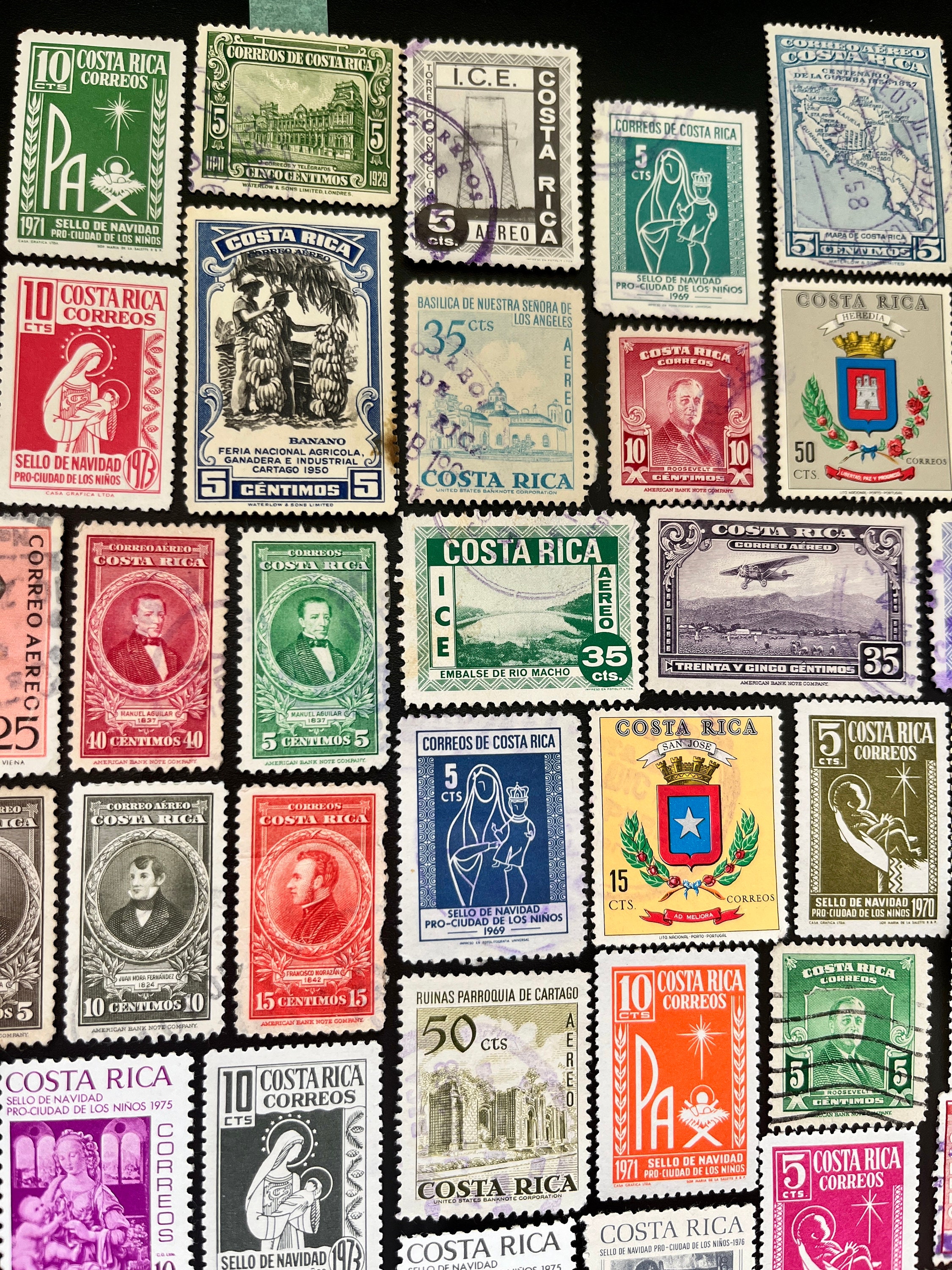 20 Stamp COSTA RICA Fun Pack // Lot of 20 Different Used Random Costa ...