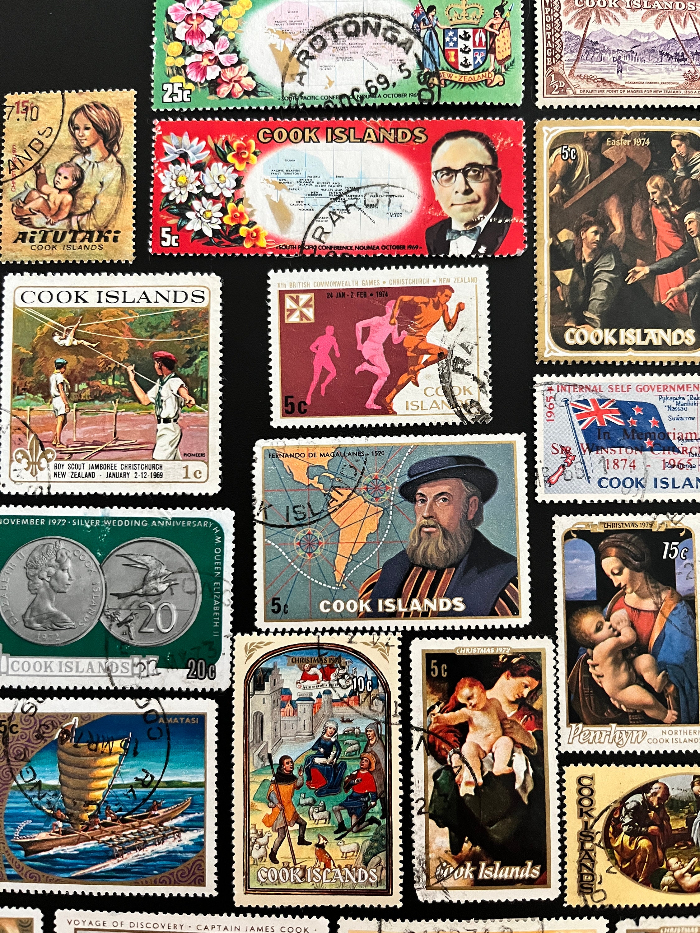 COOK ISLANDS Fun Pack: 20 Different Random Used Stamps - Etsy