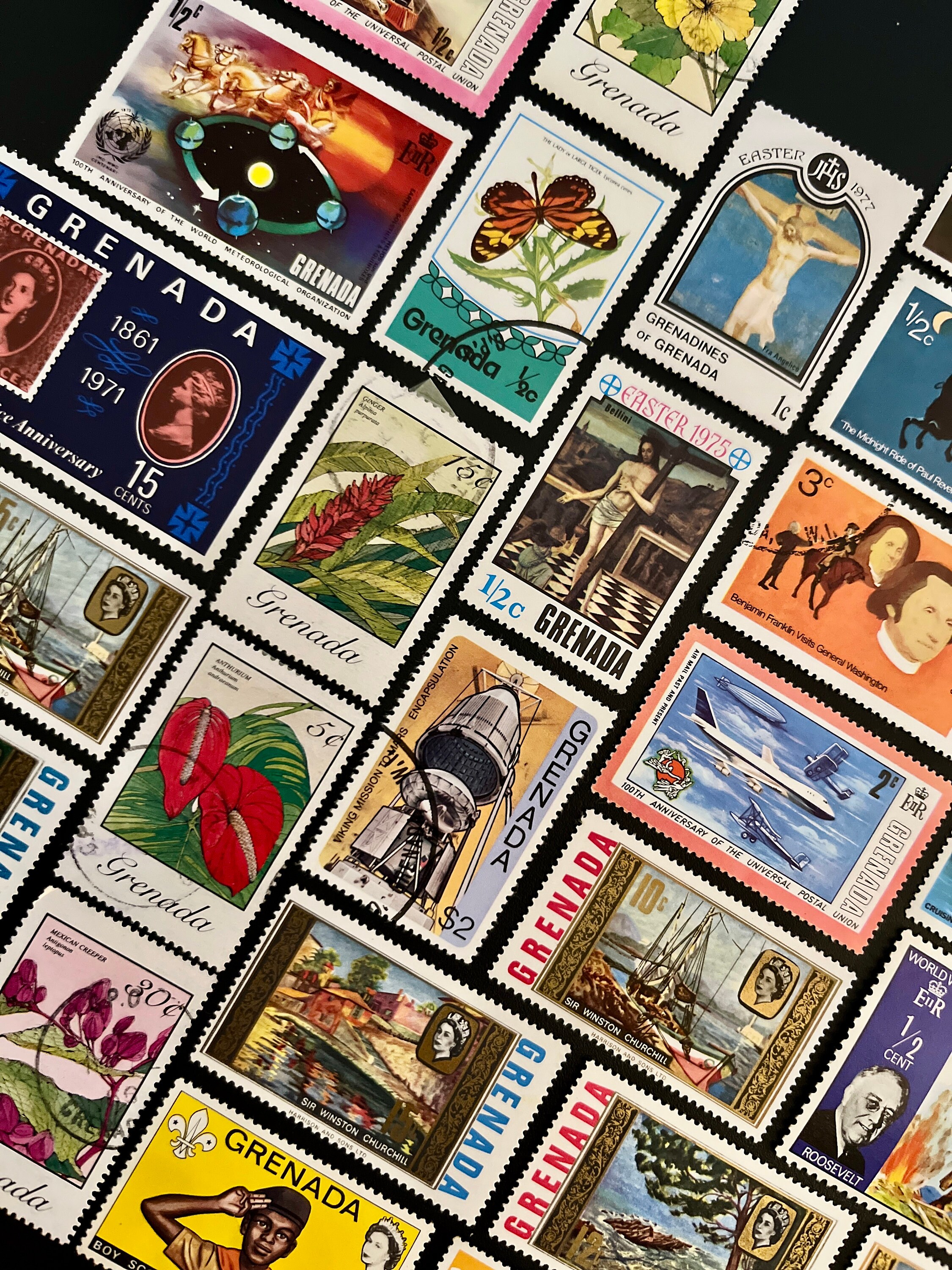 GRENADA Stamp Fun Pack: 20 Different Used Random Grenadian Vintage ...