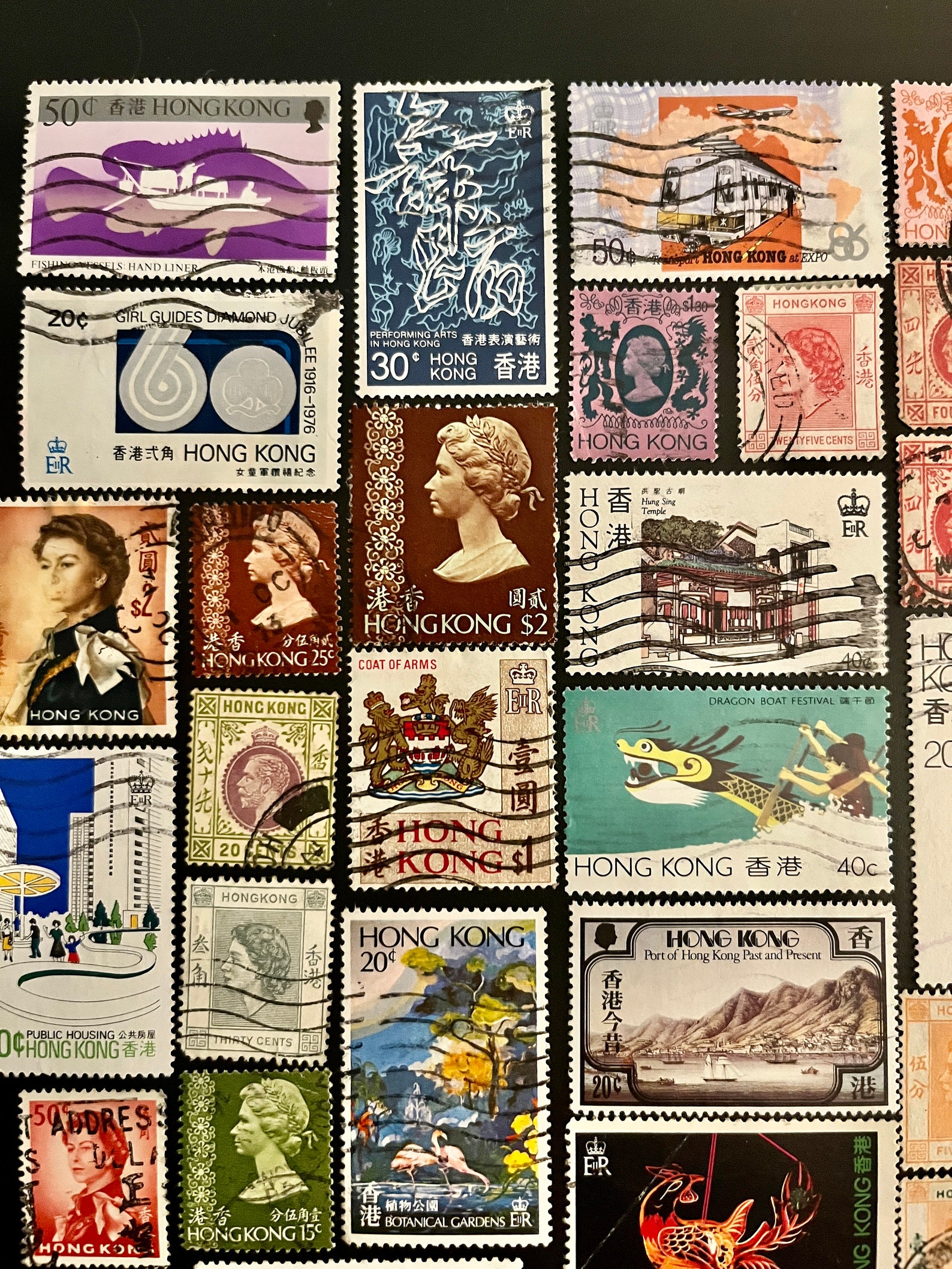 HONG KONG Stamp Fun Pack: 20 Different Used Random Vintage Stamps - Etsy