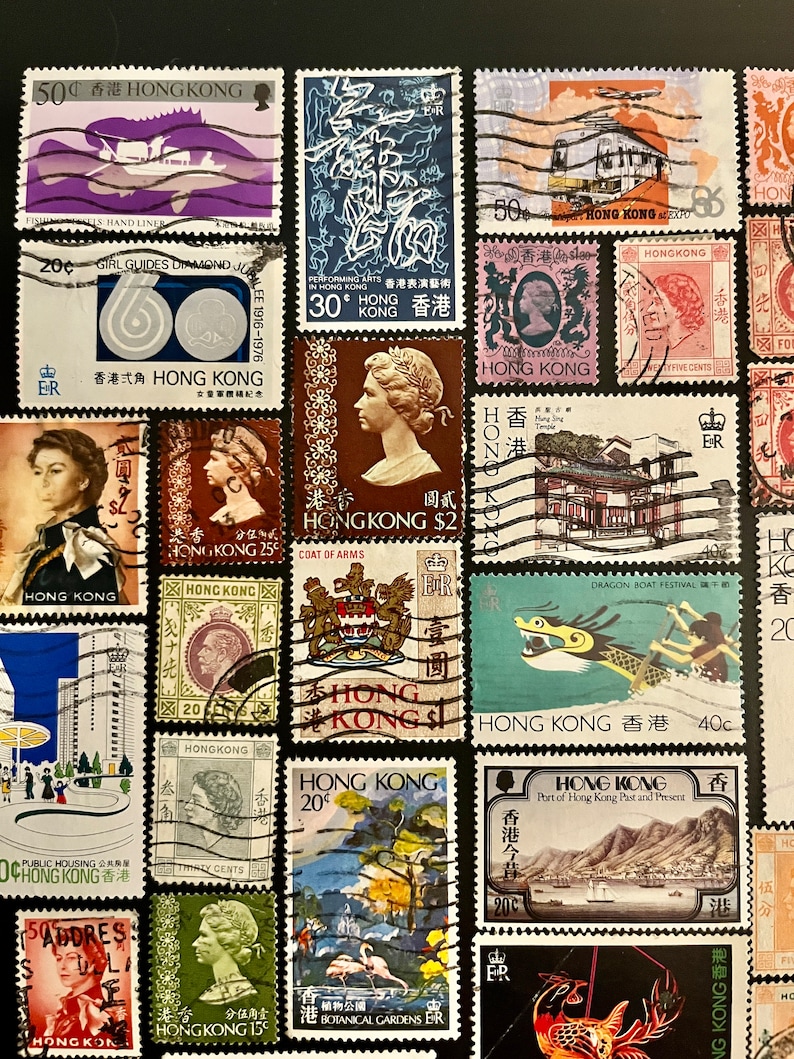 HONG KONG Stamp Fun Pack: 20 Different Used Random Vintage Stamps - Etsy