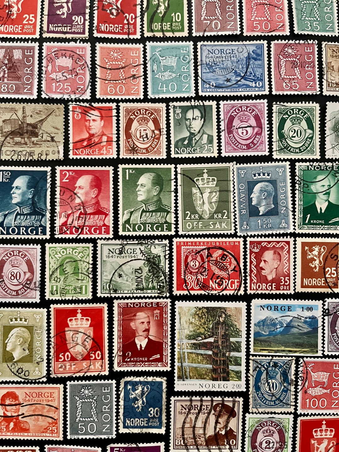 50 Stamp NORWAY Fun Pack // Lot of 50 Different NORWEGIAN Stamps