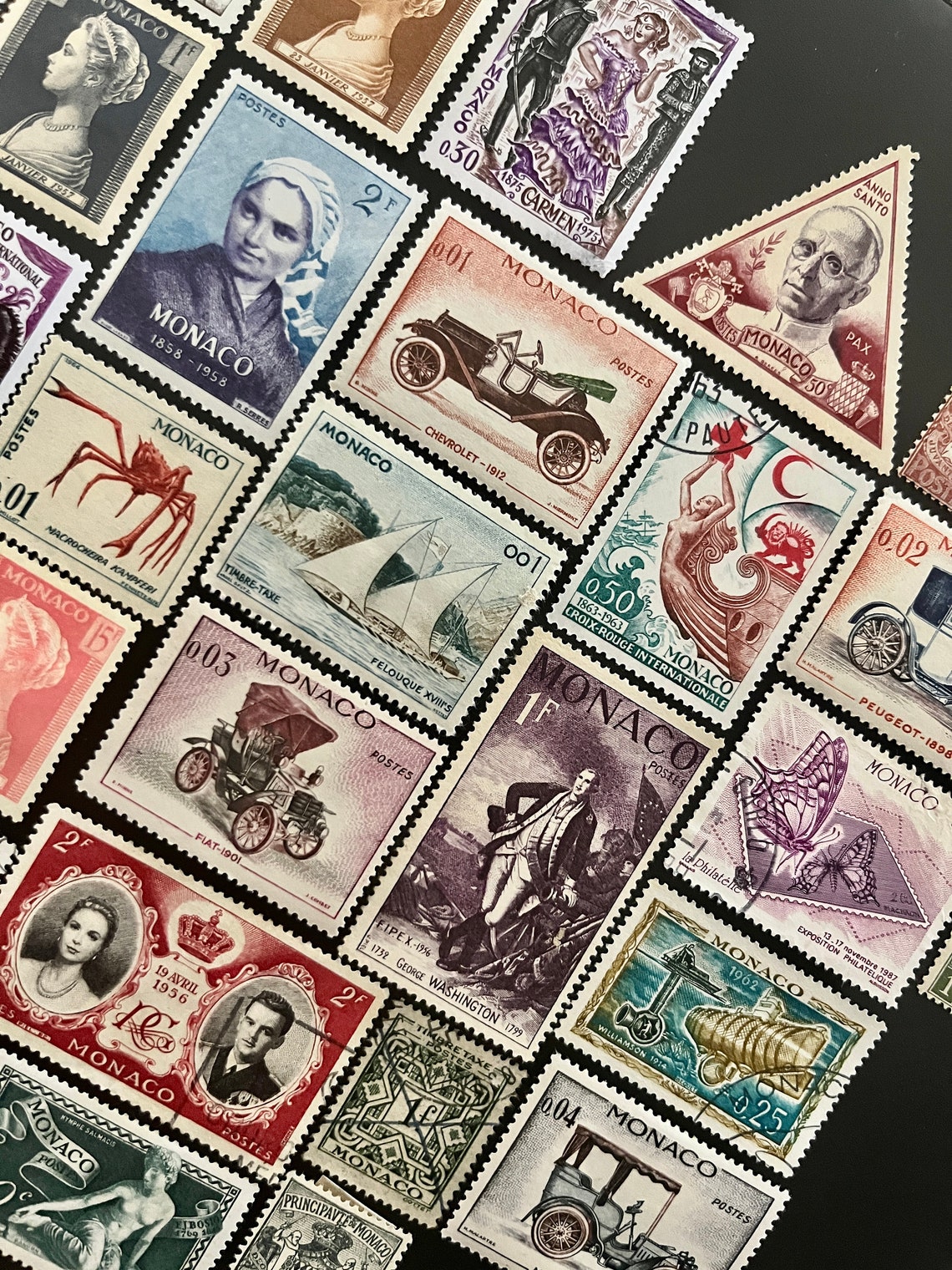 MONACO Stamp Fun Pack: 20 Different Random Used MONACO Vintage Stamps ...