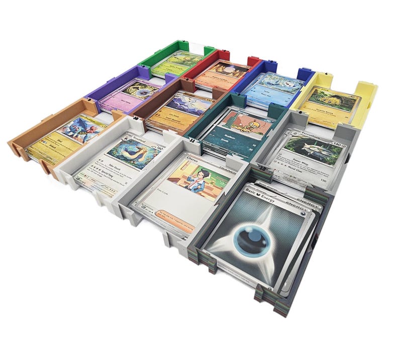 Pokémon TCG Card Sorting Trays – Modular 12-type Organizer for Pack ...