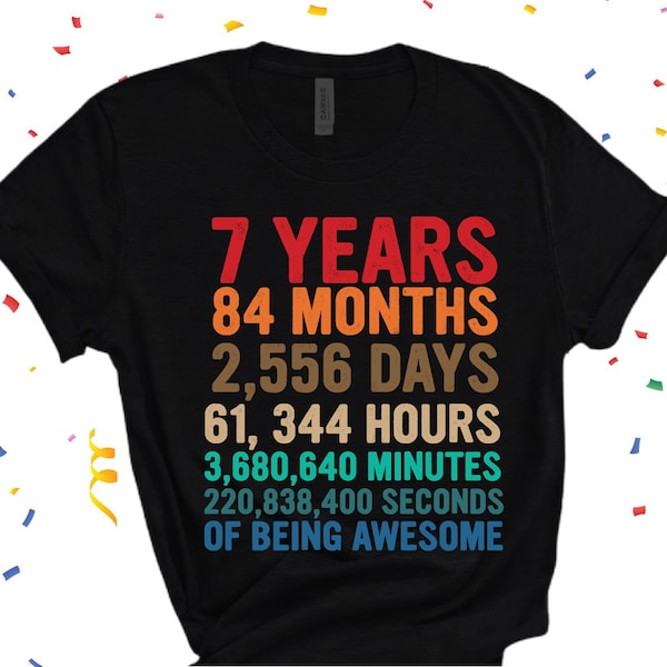 Any Year Months Days Hours Minutes Seconds Tee, Personalized Birthday Tee, Birthday Tee, Birthday Party Tee, Personalized Birthday Gift Tee