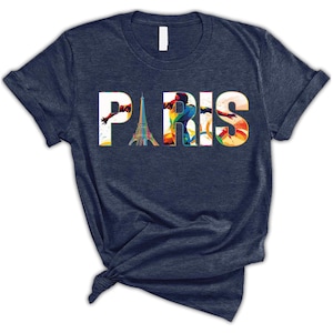 Paris Eiffel Tower Graphic Tee - France Souvenir Shirt