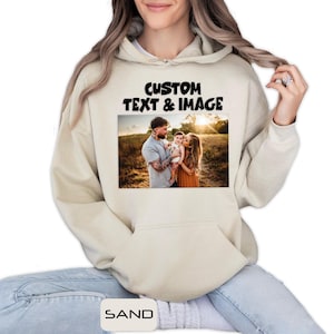 Custom Photo & Text Hoodie: Personalized Cotton-Blend Sweatshirt