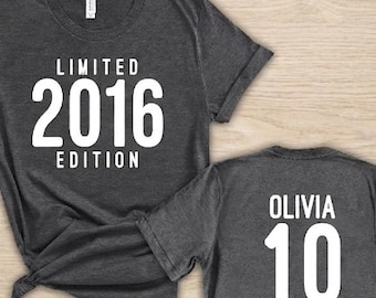 Custom Limited Edition Birthday Shirt, Personalized Name Year Age Bday Celebration Gift Tee, Milestone Family Party T-shirt, Bella Canvas