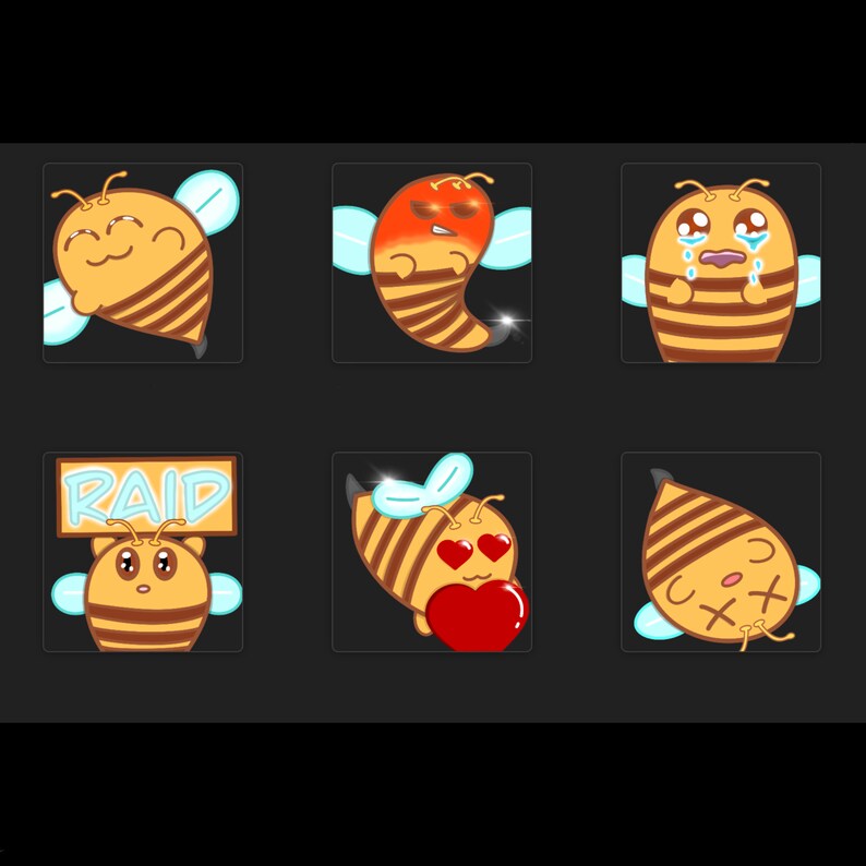 Bee Emotes Twitch Etsy