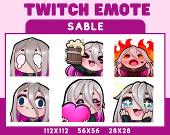 Kawaii Sable Ward Emotes – Dead by Daylight Twitch, Discord (Digital Download)