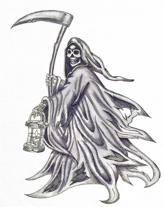 Grim Reaper Tattoo Stencil | Etsy