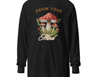 Unisex mushroom Hooded long-sleeve tee