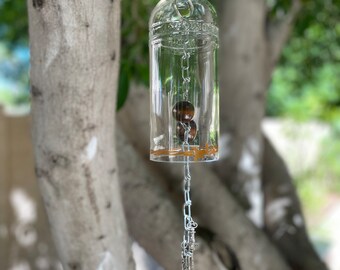 Wind Chime from Upcycled Liquor Bottle