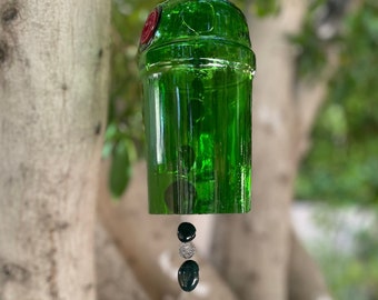 Wind Chime from Upcycled Liquor Bottle