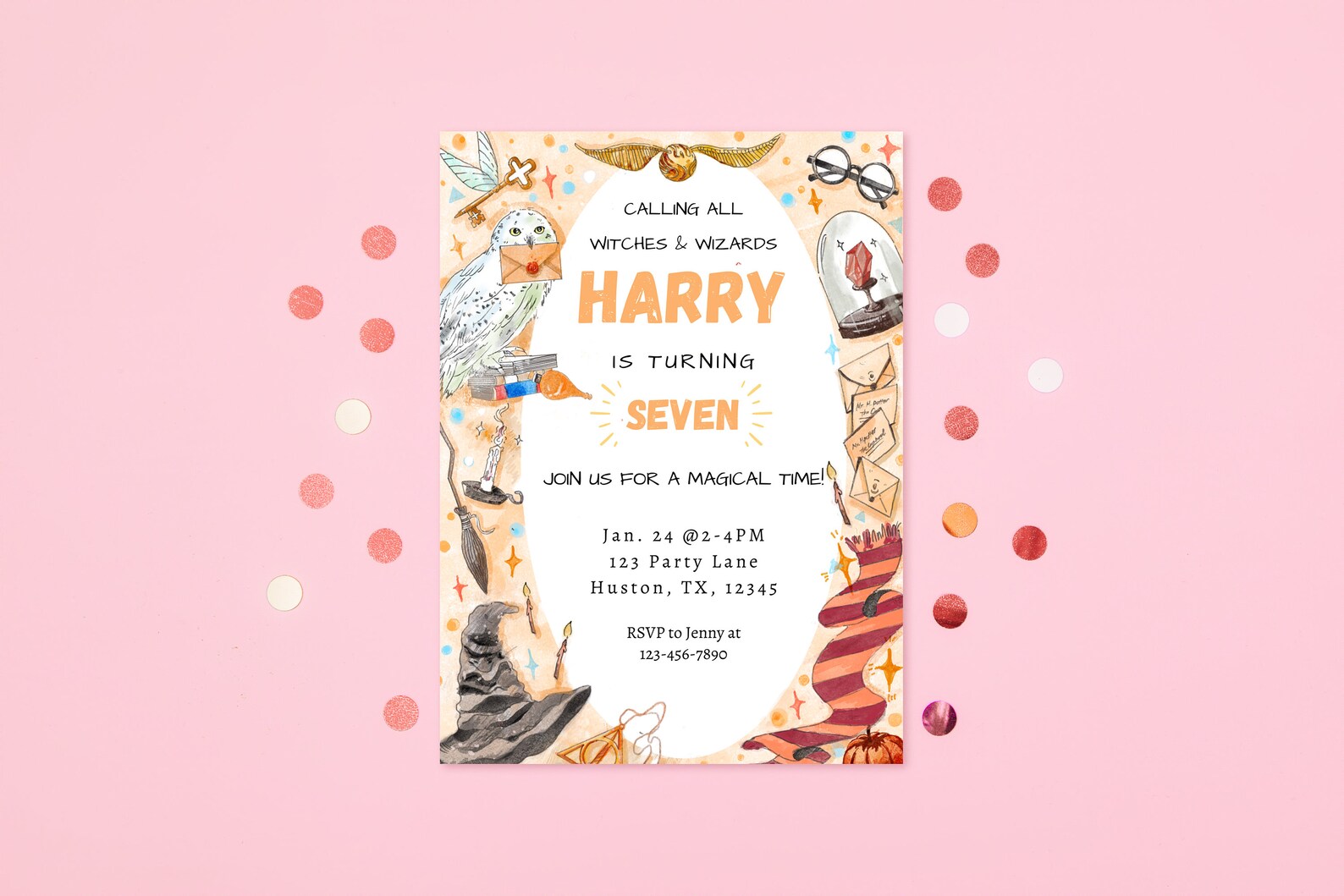 Harry Potter Printable Birthday Invite, Editable Magical Wizard ...