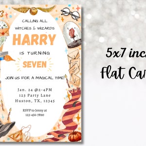 Harry Potter Printable Birthday Invite, Editable Magical Wizard ...