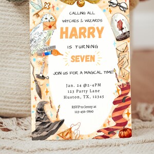 Harry Potter Printable Birthday Invite, Editable Magical Wizard ...