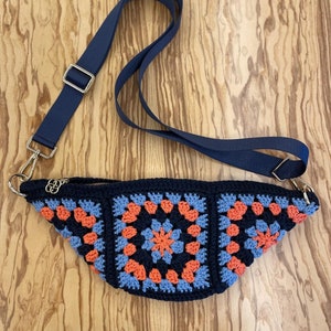 Bohemian Granny Square Crochet Bum Bag, Versatile Festival , Fanny Bag and Everyday Accessory, Crossbody Crochet Bag,