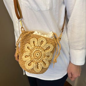 Beige Raffia Bag, Mesh Straw Crochet Handbag, Handmade Raffia Purse, Trendy Straw Bag, Small Bag for Women, Shoulder Bag, Mini Basket Bag
