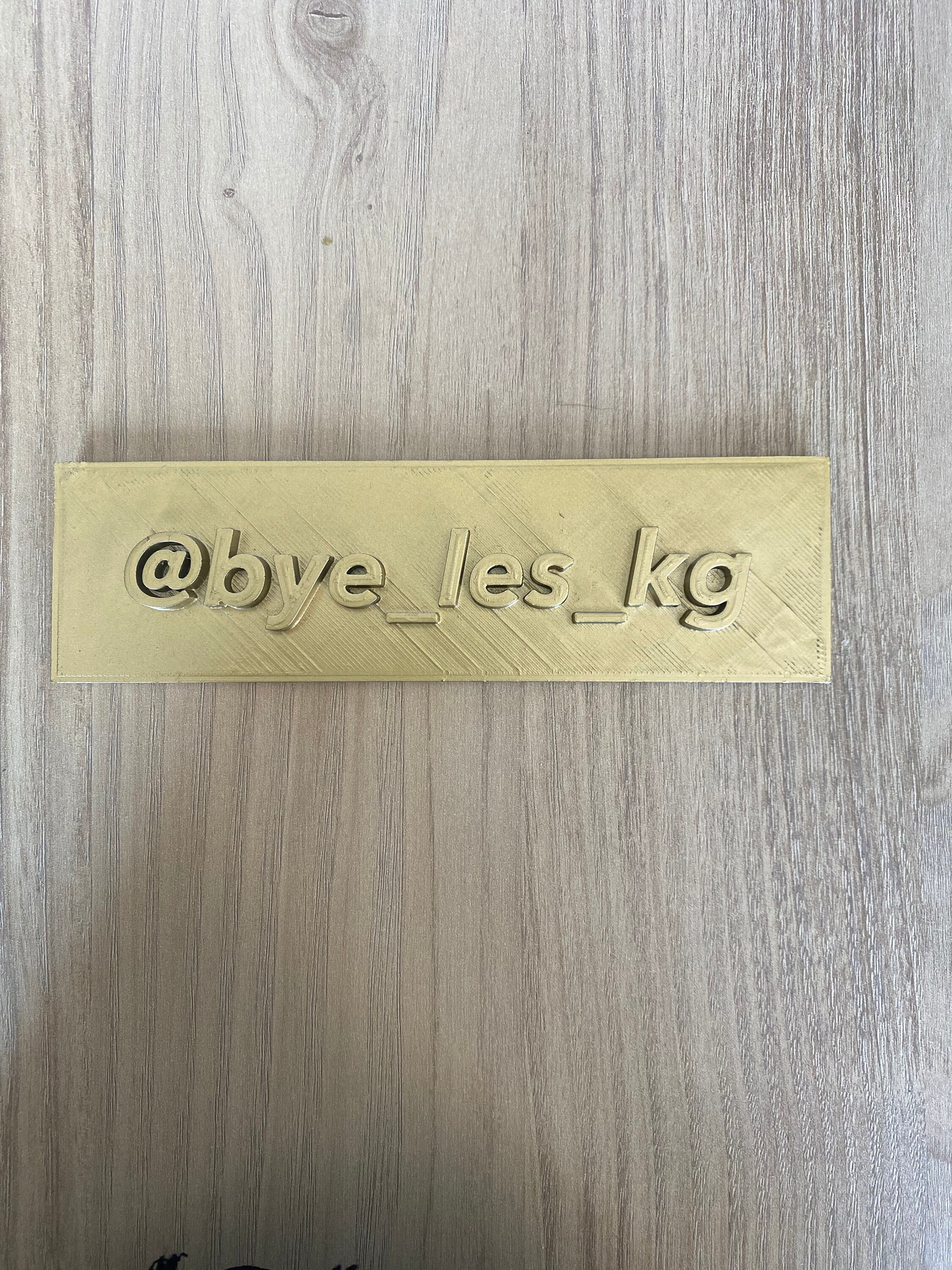 Plaque Personnalisable/Impression 3D