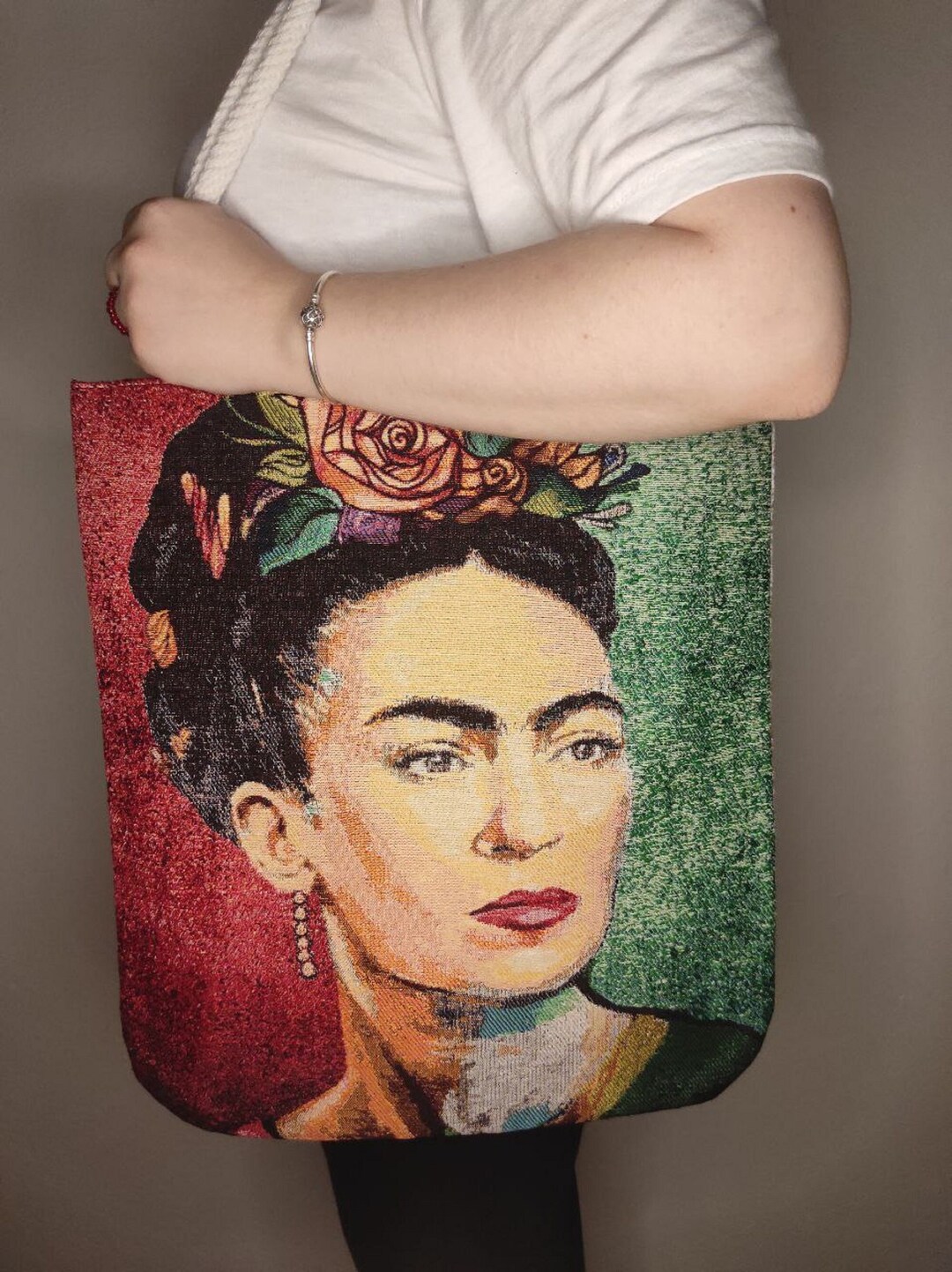 Gobelin Tapestry Shoulder Bag, Frida Kahlo Pattern Bagtapestry, Woven