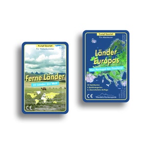 Country Quartet Set de 2 : Pays lointains et pays d'Europe Trump Quartet Games | Pour enfants et adultes | Les jeux de cartes de Wendel