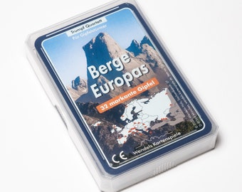 Mountains of Europe Quartet | Trump game for children & adults. Small gift for travelers and mountain lovers | Wendel&#39;s card games