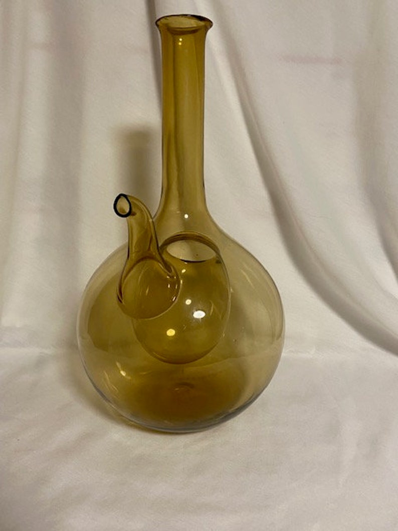 Handblown Glass Decanter With Ice Pocket Etsy