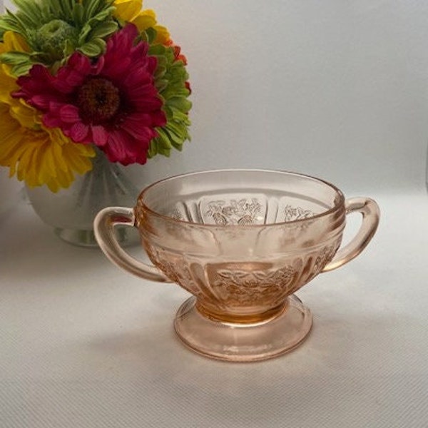 Vintage Rosalind Pink Candy Dish, Rose Pattern