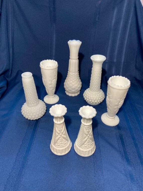 Hobnail Milk Glass Vases 5 Choices Etsy