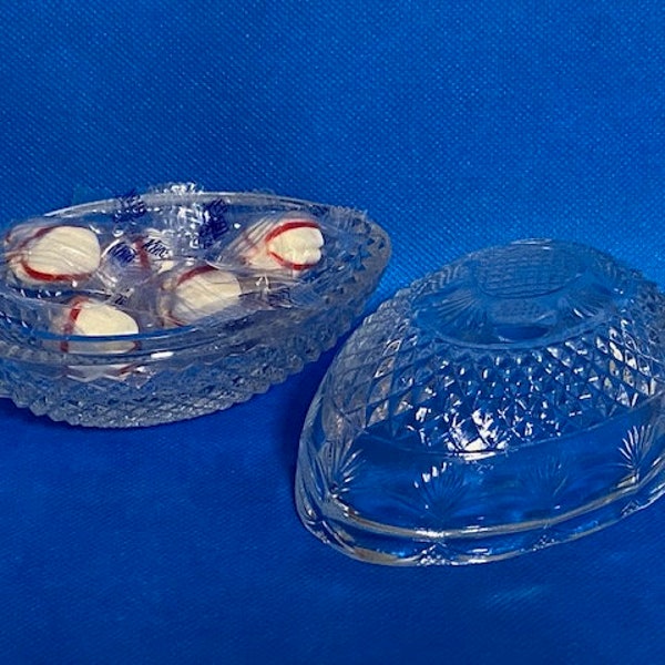 Avon Egg Shaped Candy/Trinket Dish by Indiana Glass